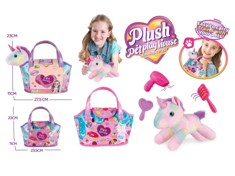 Plush Unicorn Beauty Handbag