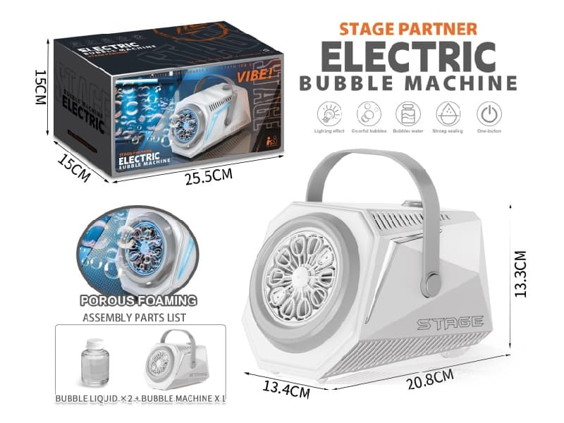 Automatic Bubble Machine With 2 Bottles Of 90ml Bubble Solution