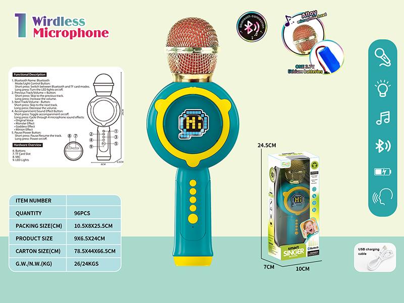 Bluetooth Microphone With Lights, Music