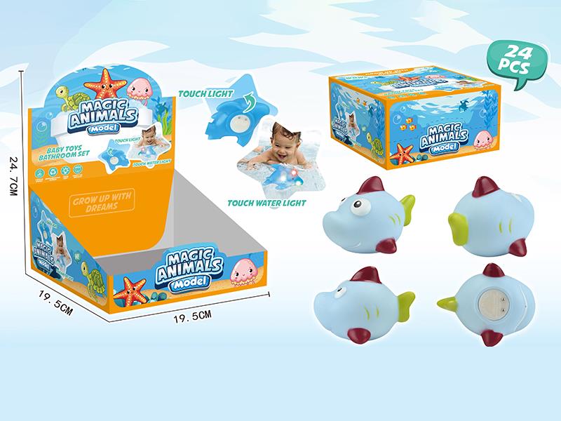 Baby Bathroom Toys Touch Water Light - Shark 24pcs