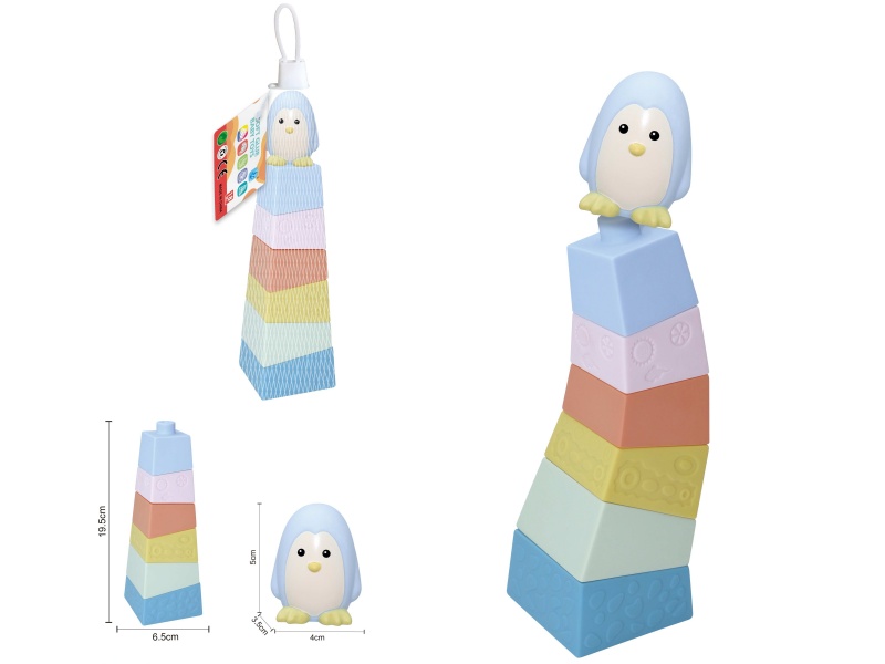 Soft Plastic Stacked Tower Finger Doll Set(Sea Animal) 7pcs