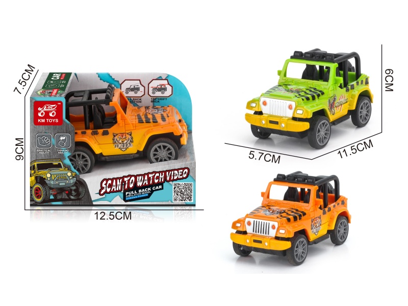 Jeep Cartoon Bidirectional Rebound Drift Stunt Car 1:43