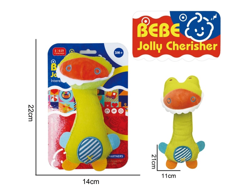 Baby Educational Plush Soothing Toy Crocodile Hand-Held Rattle Bb Stick