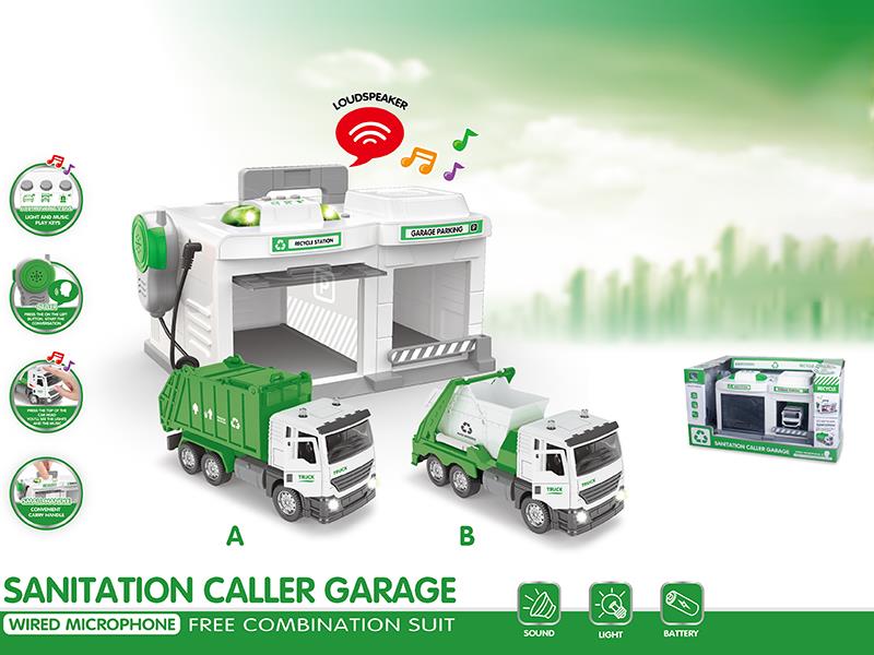 Sanitation Series Caller Garage 1:32 Alloy Open Door Car