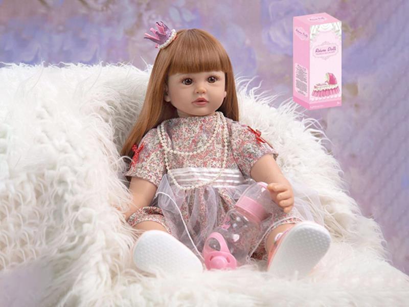 Simulated Doll (Wig Cover)+Bottle+Nipple+Diaper+Birth Card+Shoes