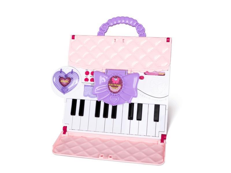 A 40-Key Pink Mini Folding Guitar With A Usb Power Cord/Microphone