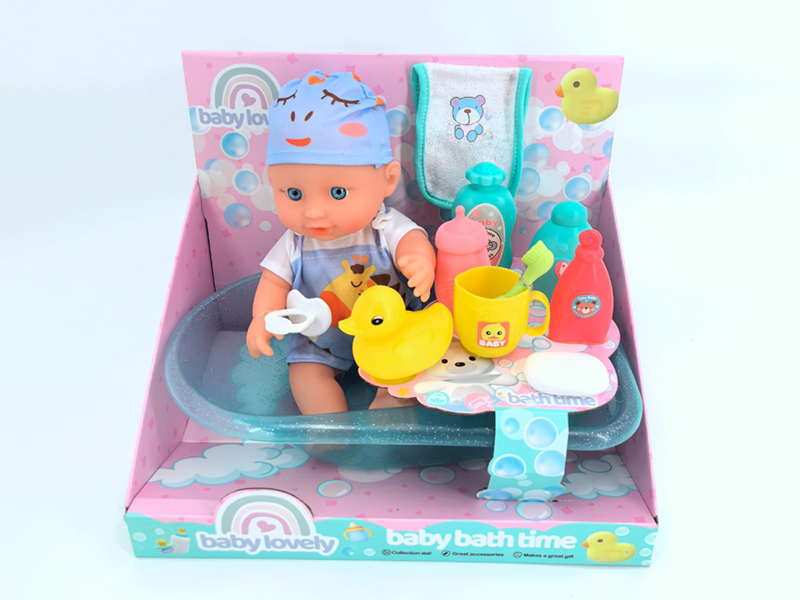 11" Vinyl Baby Doll Bathtub Set