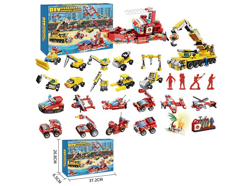 DIY Engineering Trucks Building Blocks Blind Box