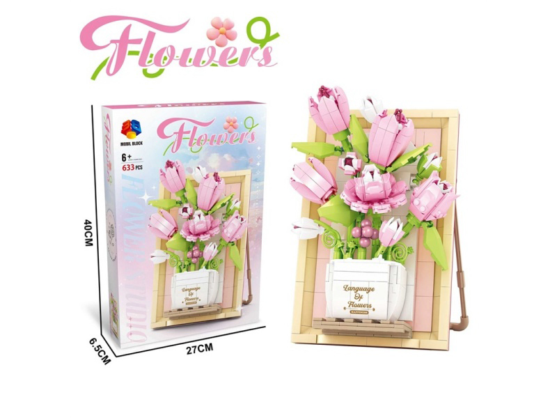 Diy Building Block Flower Tulip