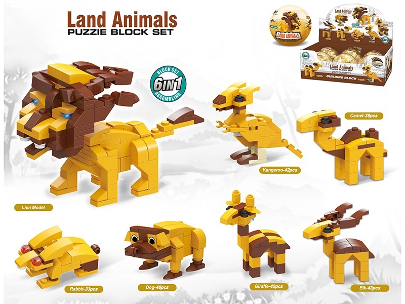 6-In-1 Animal Series Small Lego-Style Building Blocks