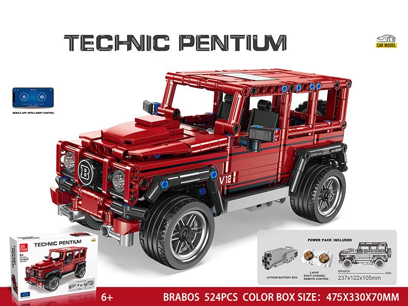 2.4G 4-Channel Remote Control Mercedes-Benz Brabus Model Building Blocks(2WD)524pcs