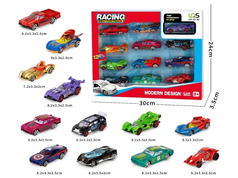 Sliding alloy car (12 pieces/box)