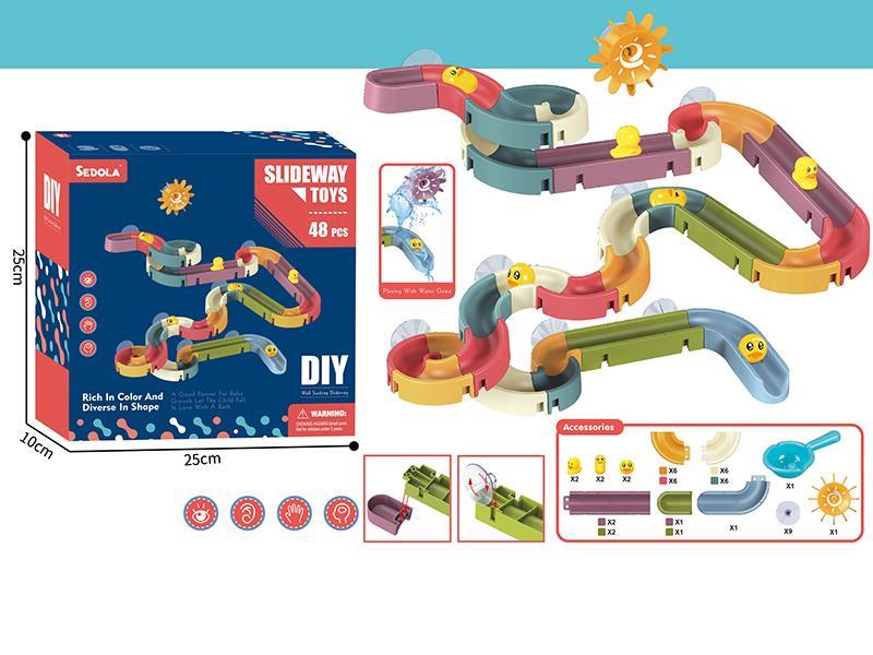DIY Wall Sucking Slideway  48pcs