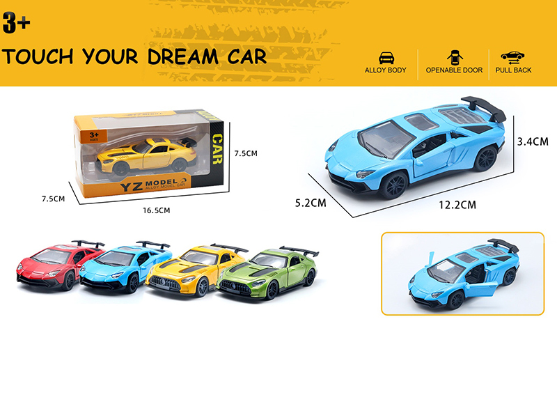 1:36 Mercedes Gtr/Lamborghini Alloy Car Model(Openable Door)