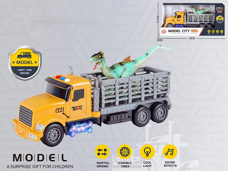 Friction Transport Truck With Sound And Lights + Dinosaur