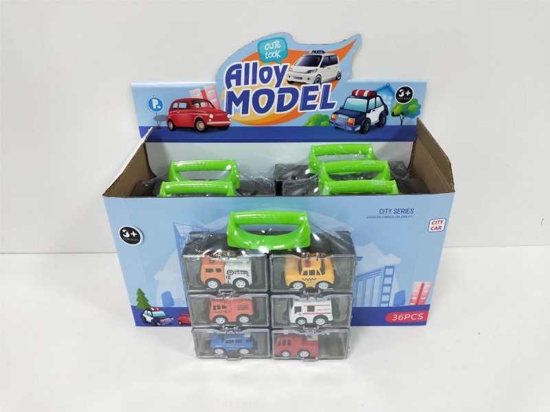 Building Blocks Assembly Box Boilback Alloy Cartoon Rescue Sprinkler Car Ladder Car Ambulance Police Car Car 36