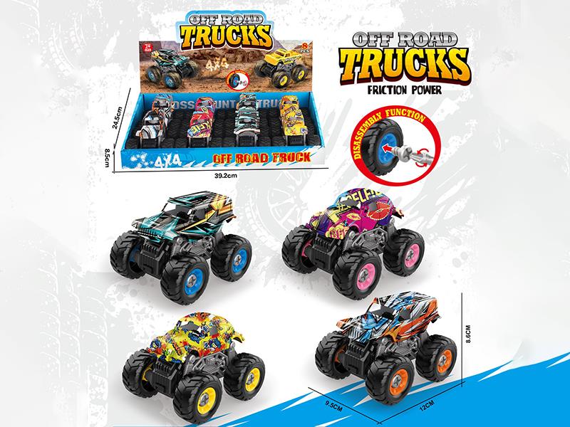 DIY Assembly Friction Graffiti Off-Road Vehicle 8PCS