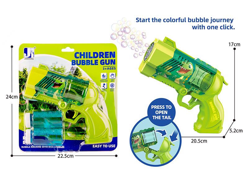 B/O 8-Holes Dinosaur Theme Revolver Bubble Gun With Lights