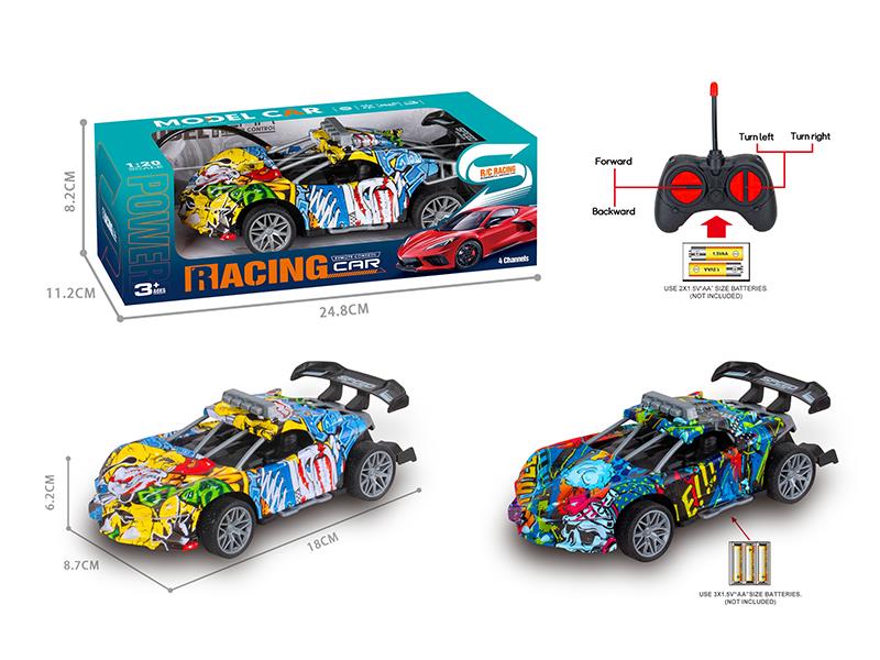 27Mhz 1:20 4-Channel Remote Control Graffiti Bugatti Racing Car(Not Included Batteries)