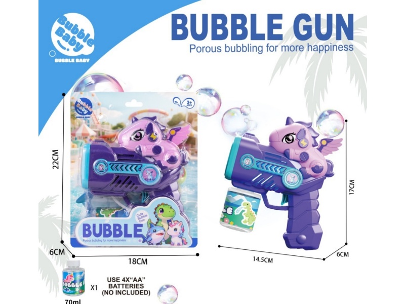 Unicorn Bubble Gun With Light