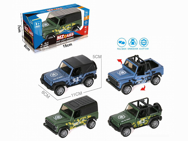 1:36 Pull Back Alloy Open Door Off-Road Vehicle