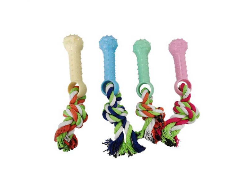 Bright-Colored Mini Pendant Ring Pet Toy With Knots