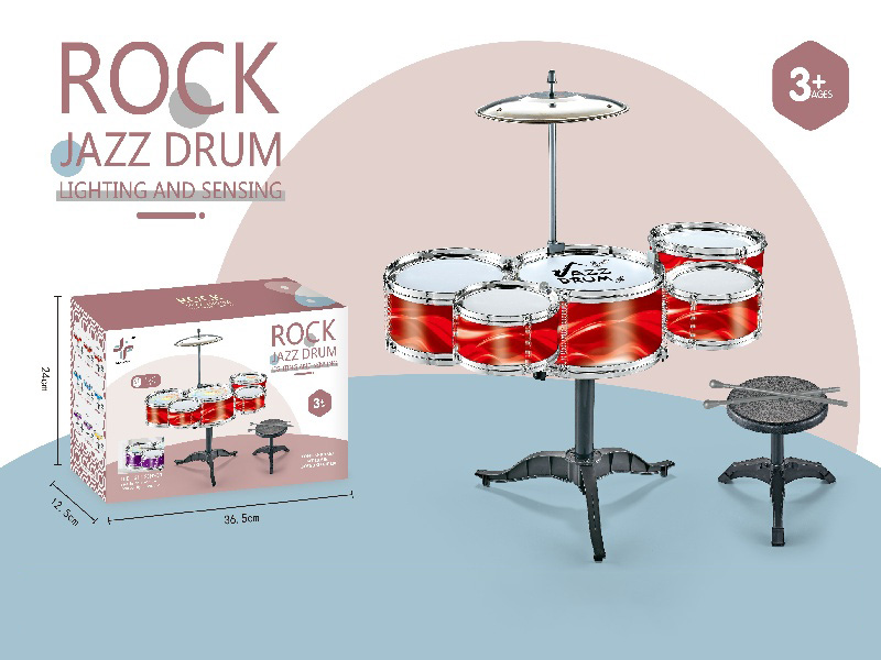 Cool Red Five-Drum Children'S Jazz Drums