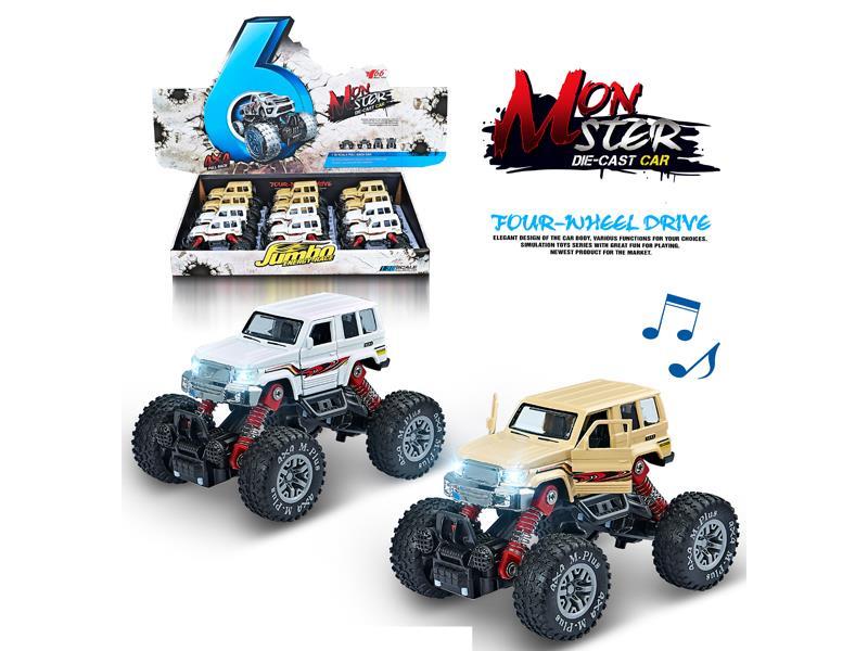 12PCS 1:30 Q Version Alloy Pull Back Simulation Climbing Wheel