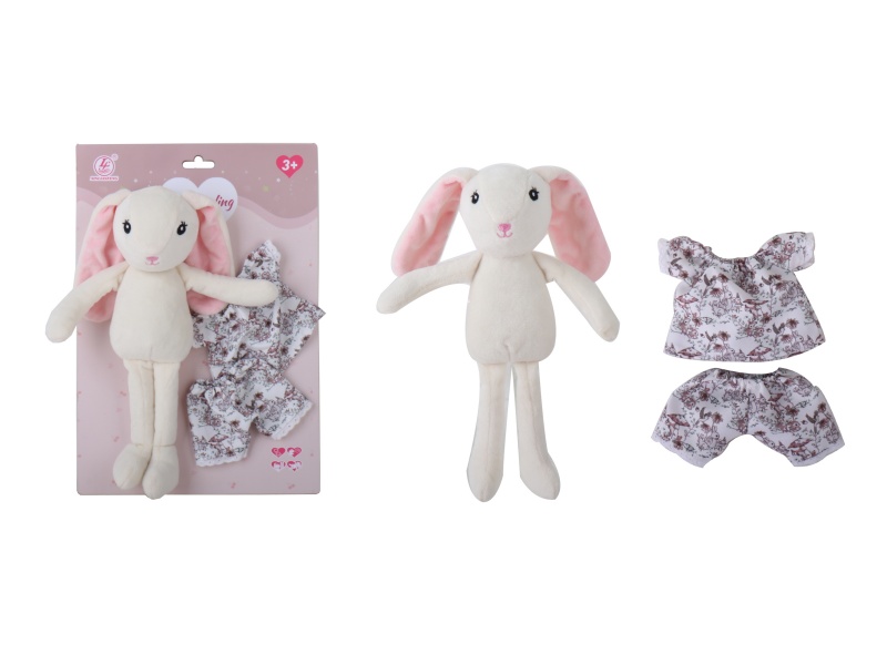 12-Inch Ic-Free Stuffed White Rabbit Accessories