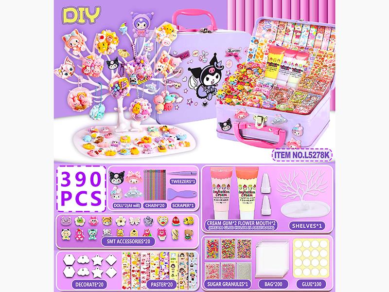 Kuromi DIY Cream Glue Adhesive Sticker Decorations Set 390PCS