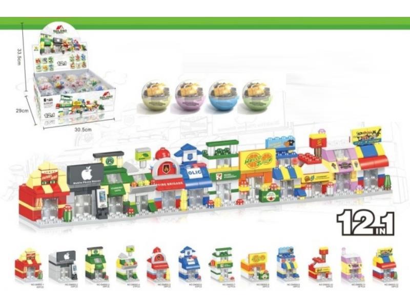 City Street Scene Series Of Small Lego-Style Building Blocks