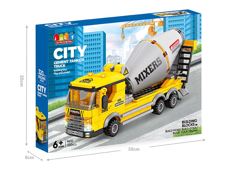 City Cement Tankerr Truck Building Blocks 320pcs