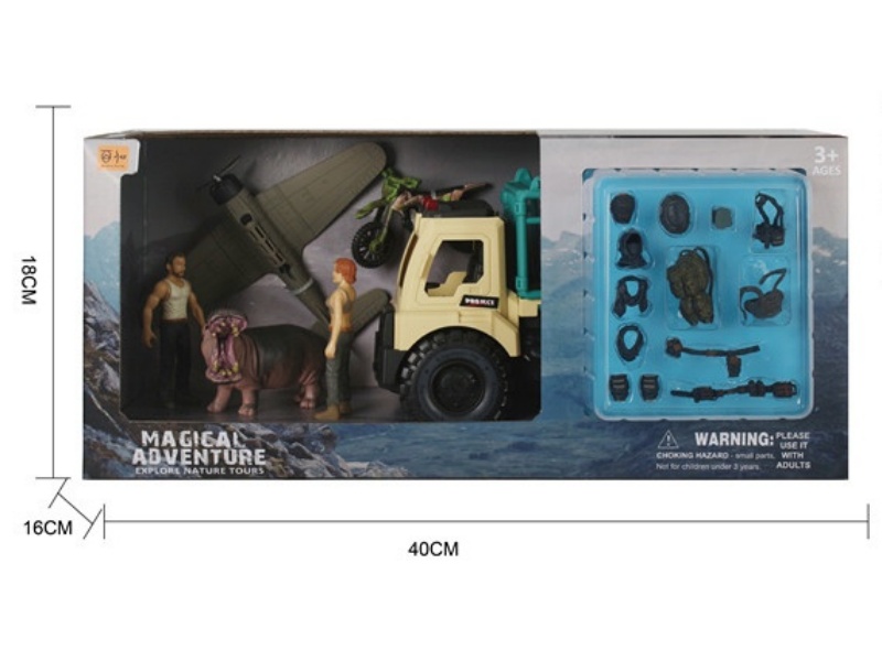 The Character + Truck + Hippopotamus + Accessory Set (2 Mixed Outfits) Can Be Worn