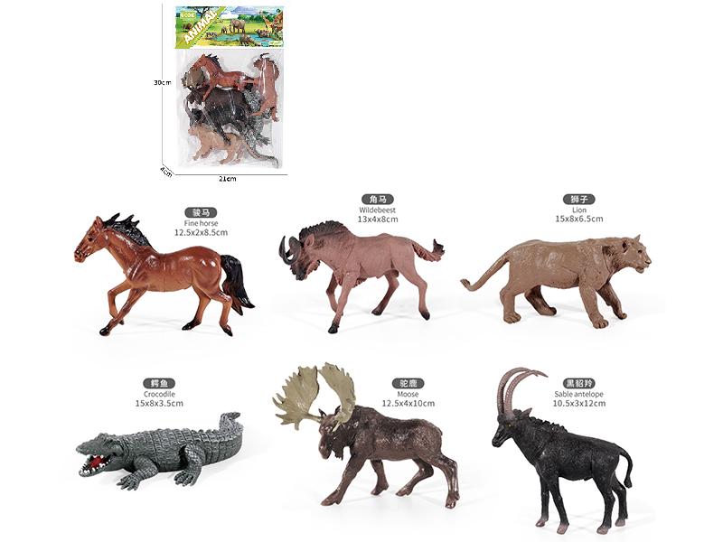 5" Wildlife Animal Model Set 6PCS