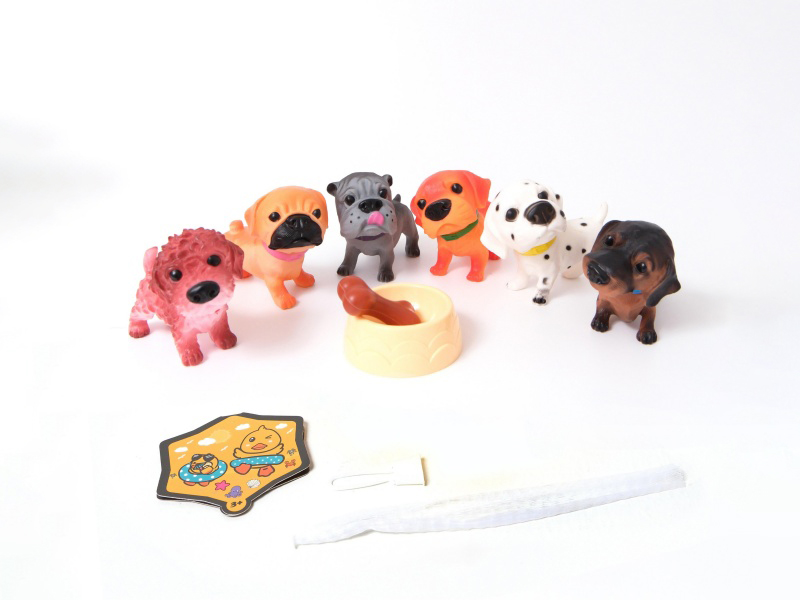 Vinyl Dog With Dog Basin Bone Set