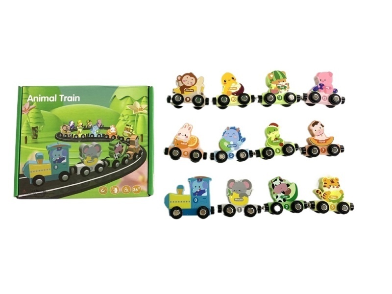 Wooden Animal Train Educational Toy