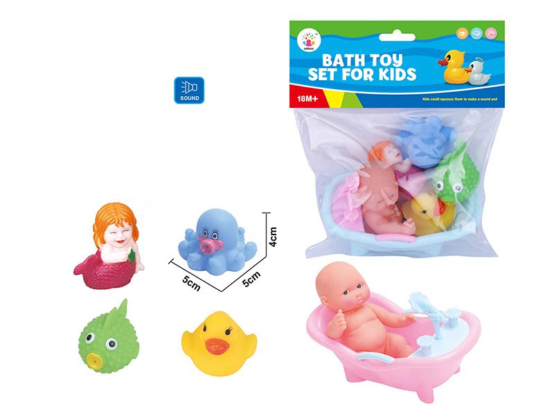 Cute Animals Kids Bath Toy Set
