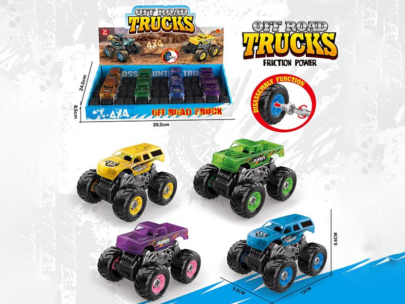 DIY Assembly Friction Transparent Off-Road Vehicle 8PCS