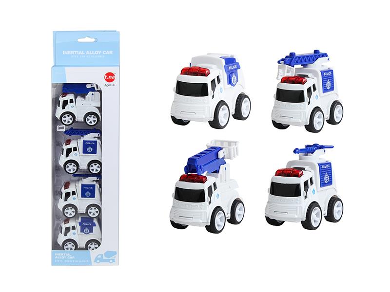 Q Version Alloy Police Cars 4pcs