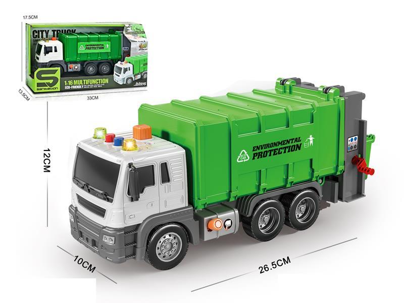 1:16 Friction Sanitation Car With Light, Music And Air Pressure