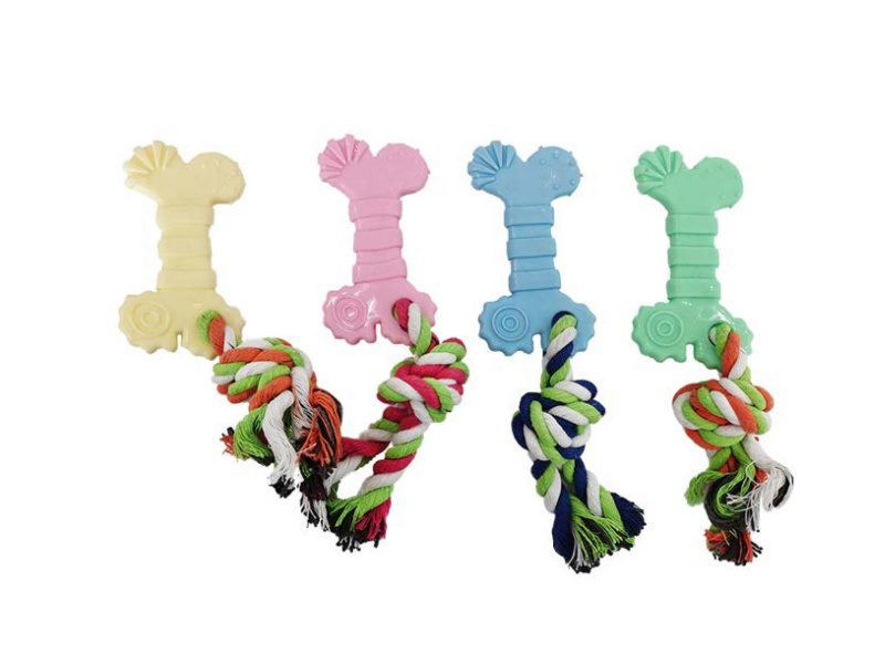 A Pet Toy With Bright Knots And Small Edges At The Four Corners