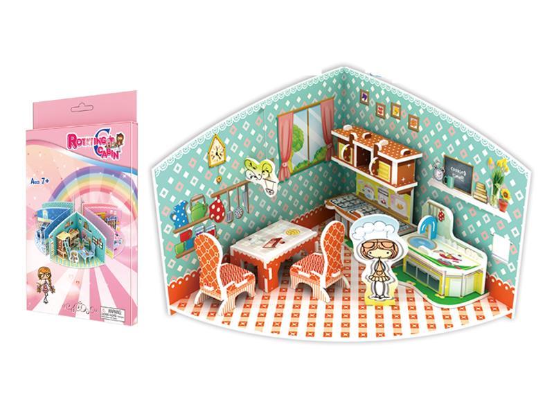 Rotating Cabin - Kitchen 3D Puzzle 24 PCS