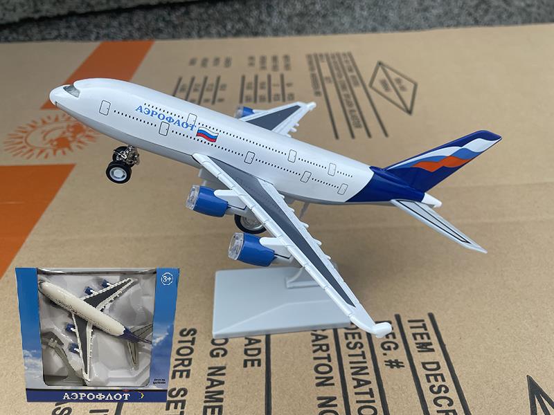 A380 Alloy Pull Back Aircraft With Lights And Music(Russian Version)