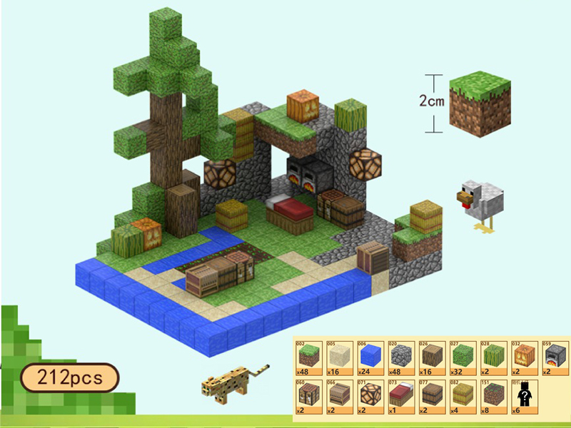 Harvest Farm Magnetic Cube Building Blocks 212pcs