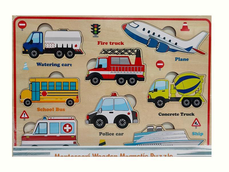Wooden Traffic Magnetic 3D Puzzle