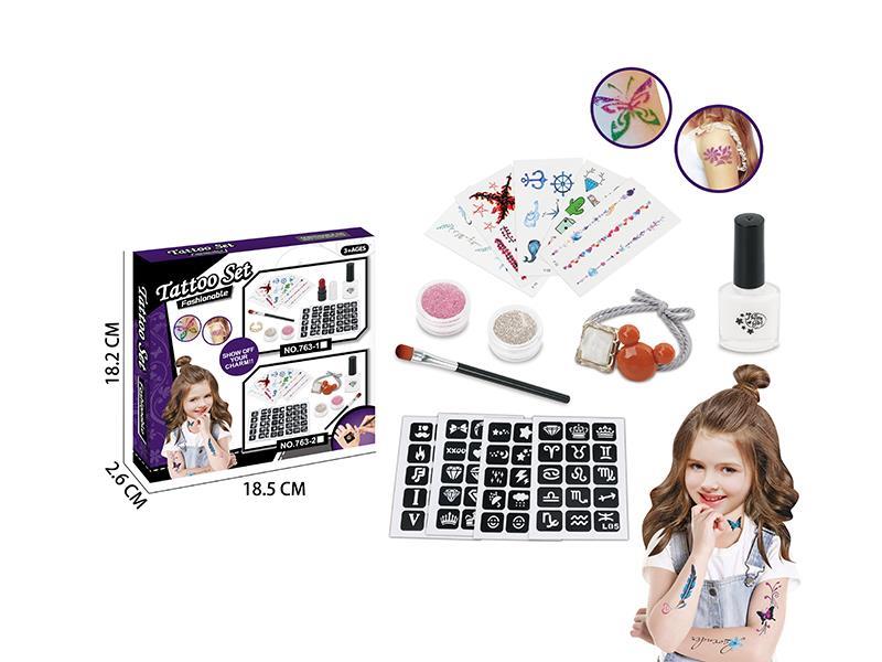 Tattoo Paste + Tattoo Mold + Headband + Glue + Glitter Powder
