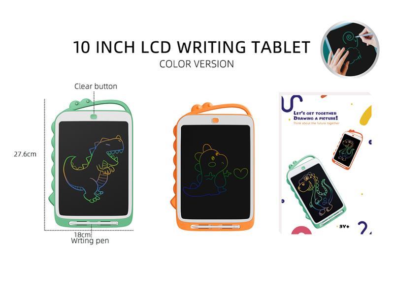 10 Inch Cartoon Dinosaur Color LCD Writing Board With Screen Lock