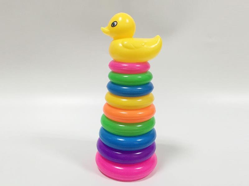 Yellow Duck 9-Storey Small Round Rainbow Ferrule Rainbow Tower (Small Duck)
