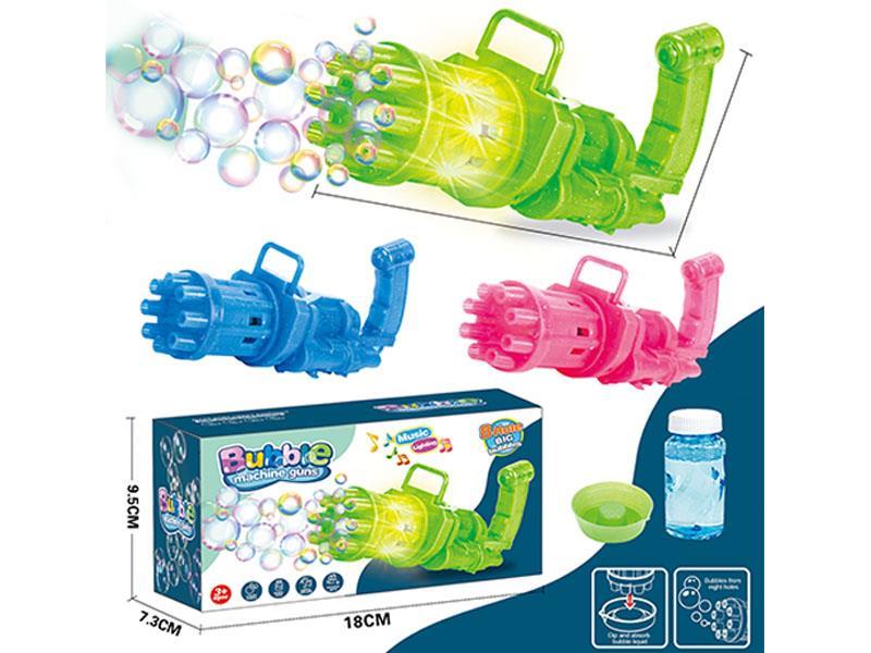 8 Hole Gatling Bubble Machine With Light And Music