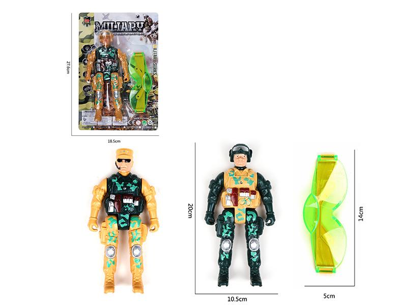 Soldier Toy With Flash Lights + Glasses